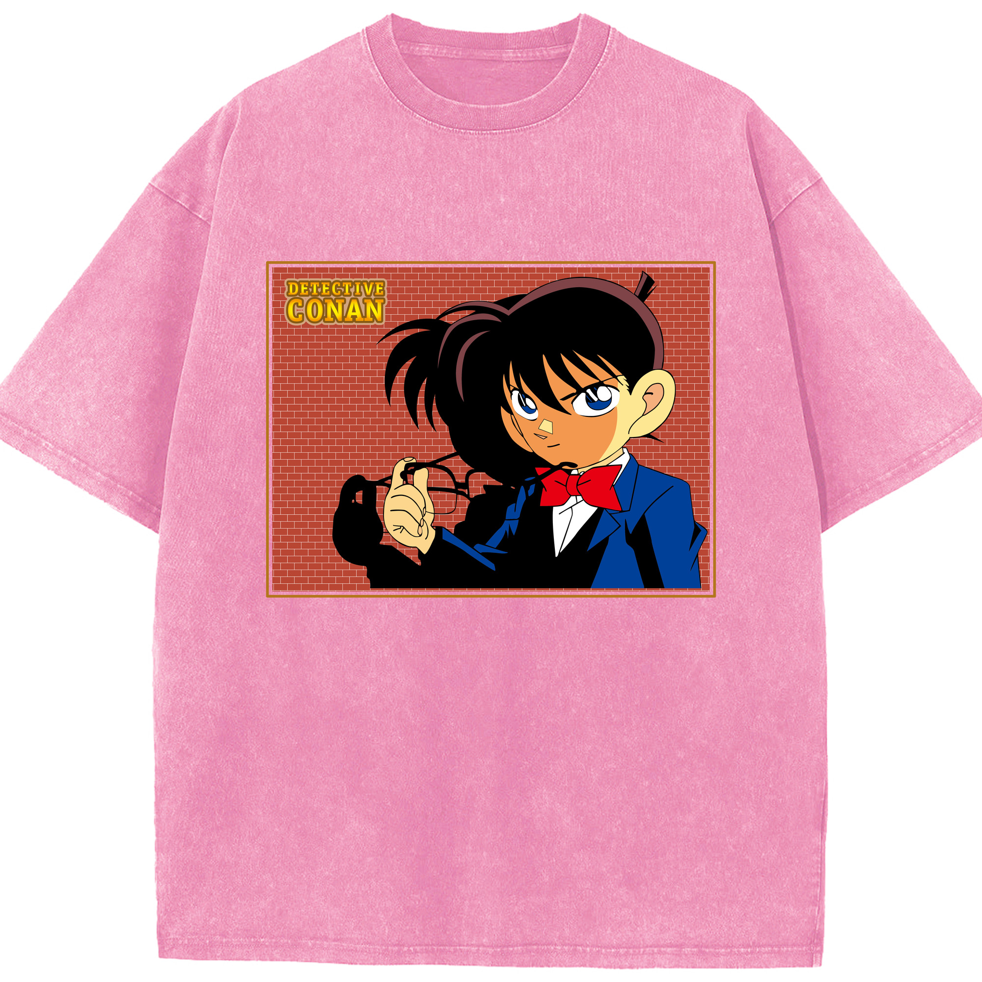 （画像用） 名探偵コナン 江戸川 コナン Detective Conan Conan Edogawa 綿100% ヴィンテージ風 半袖Tシャツ（フロントプリント）